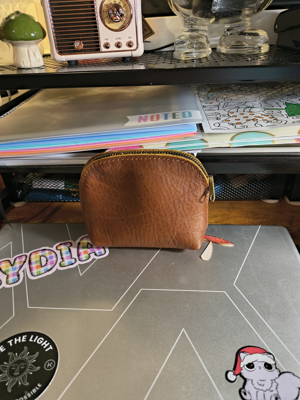 Portland Leather Brown Zip Coin Pouch